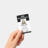 Badge Photo d'identification d'enfant noir (Manuel / portable)