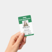 Badge Photo d'identification d'enfant vert (Manuel / portable)