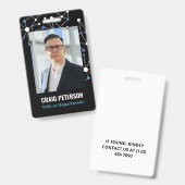 Badge Photo d'identification des Molécules Bleues Noires (Recto et verso)