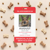 Badge Photo d'identification du chien de service d'alert