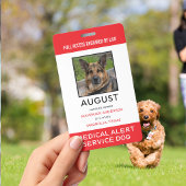 Badge Photo d'identification du chien de service d'alert