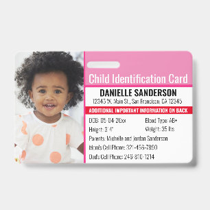 Badge Photo d'identification d'urgence d'allergie de l'e