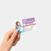 Badge Photo d'identification d'urgence pour allergie de (Manuel / portable)