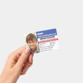 Badge Photo d'identification d'urgence pour allergie pou (Manuel / portable)