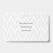 Badge Photo d'identification en gris et blanc (Arrière)