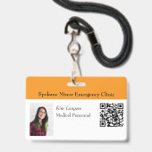 Badge Photo d'identification horizontale et code QR Badg (Avant avec lanière)