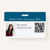 Badge Photo d'identification horizontale et code QR Badg (Devant)