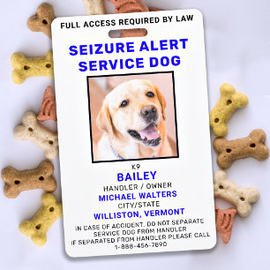 Badge photo d'identification pour chien d'alerte d