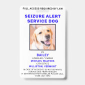 Badge photo d'identification pour chien d'alerte d (Avant)
