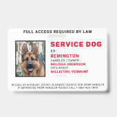 Badge photo d'identification pour chien de service (Avant)