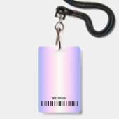 Badge Photo d'identité avec code-barres et logo ombré ro (Arrière avec lanière)