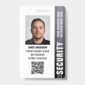 Badge Photo d'identité d'agent de sécurité professionnel (Avant)
