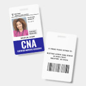 Badge photo d'identité d'aide-soignant(e) certifié (Avant & arrière)