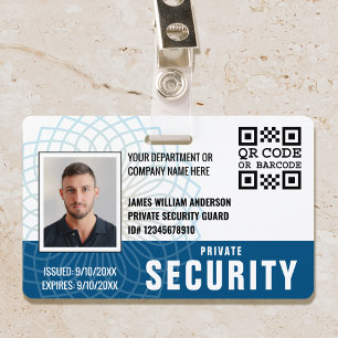 Badge Photo d'identité de garde de sécurité privé person