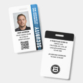 Badge Photo d'identité de garde de sécurité professionne (Avant & arrière)