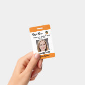 Badge Photo d'identité de guide touristique orange (Manuel / portable)