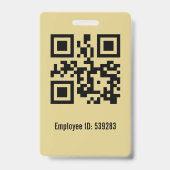 Badge Photo d'identité de l'employé (Arrière)