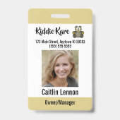 Badge Photo d'identité de l'employé (Avant)