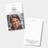 Badge photo d'identité de l'employé (Avant & arrière)