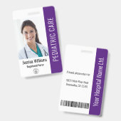 Badge Photo d'identité de l'employé avec des détails per (Avant & arrière)