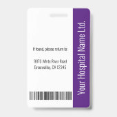 Badge Photo d'identité de l'employé avec des détails per (Arrière)
