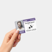 Badge Photo d'identité de l'employé blanc violet et gran (Manuel / portable)