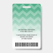 Badge Photo d'identité de l'employé - chevron moderne, c (Arrière)