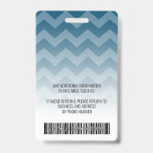 Badge Photo d'identité de l'employé - chevron moderne, c (Arrière)