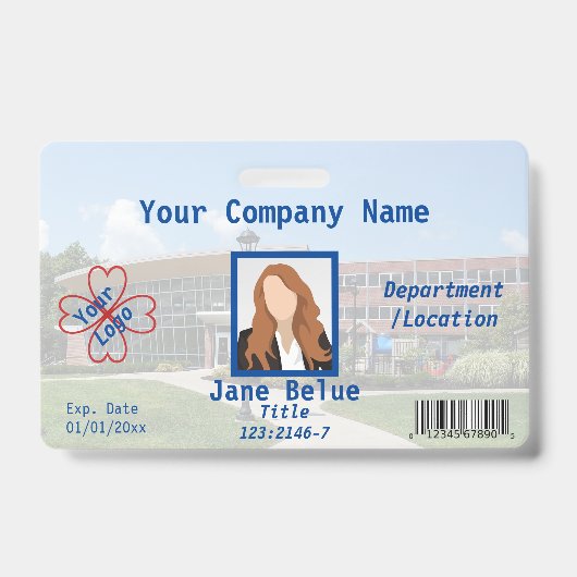 Badge Photo d'identité de l'employé, Code-barres photo d (Avant)