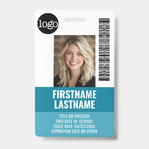 Badge Photo d'identité de l'employé essentiel, code-barr