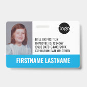 Badge Photo d'identité de l'employé essentiel, code-barr (Avant)