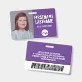 Badge Photo d'identité de l'employé essentiel, Code-barr (Avant & arrière)