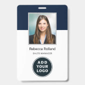 Badge Photo d'identité de l'employé et logo de l'entrepr (Avant)