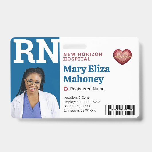 Badge photo d'identité de l'employé médical RN ave (Avant)