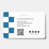 Badge photo d'identité de l'employé médical RN ave (Arrière)
