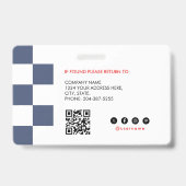 Badge photo d'identité de l'employé médical RN ave (Arrière)