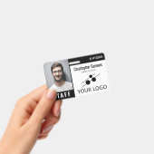 Badge Photo d'identité de l'employé noir blanc et grand  (Handheld)