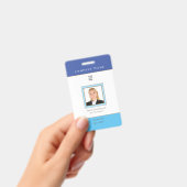 Badge Photo d'identité de l'employé Nom Logo Bleu Or (Manuel / portable)