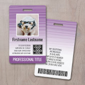 Badge Photo d'identité de l'employé - rayures modernes,