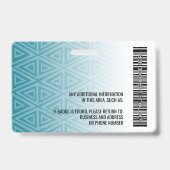 Badge Photo d'identité de l'employé - tribal moderne, co (Arrière)