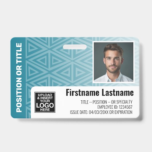 Badge Photo d'identité de l'employé - tribal moderne, co (Avant)