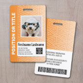 Badge Photo d'identité de l'employé - tribal moderne, co