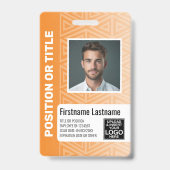 Badge Photo d'identité de l'employé - tribal moderne, co (Avant)