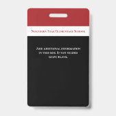 Badge Photo d'identité de l'enseignant de l'école Super  (Arrière)