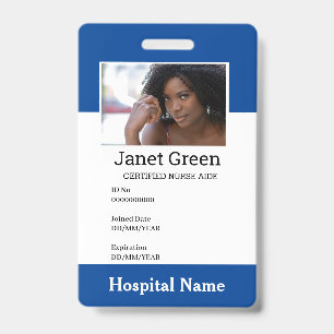 Badge Photo d'identité de médecin infirmière employé per