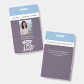 Badge Photo d'identité de professeur d'école motivationn (Avant & arrière)