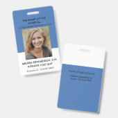 Badge photo d'identité de professionnel de la santé de l (Avant & arrière)
