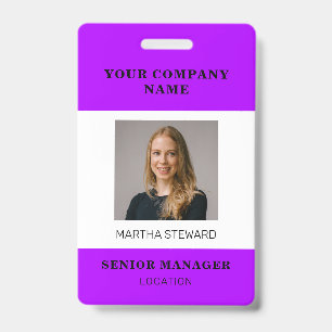 Badge photo d'identité de votre entreprise