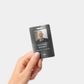 Badge Photo d'identité d'employé de Black Metal Moderne (Manuel / portable)