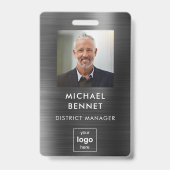 Badge Photo d'identité d'employé de Black Metal Moderne (Avant)